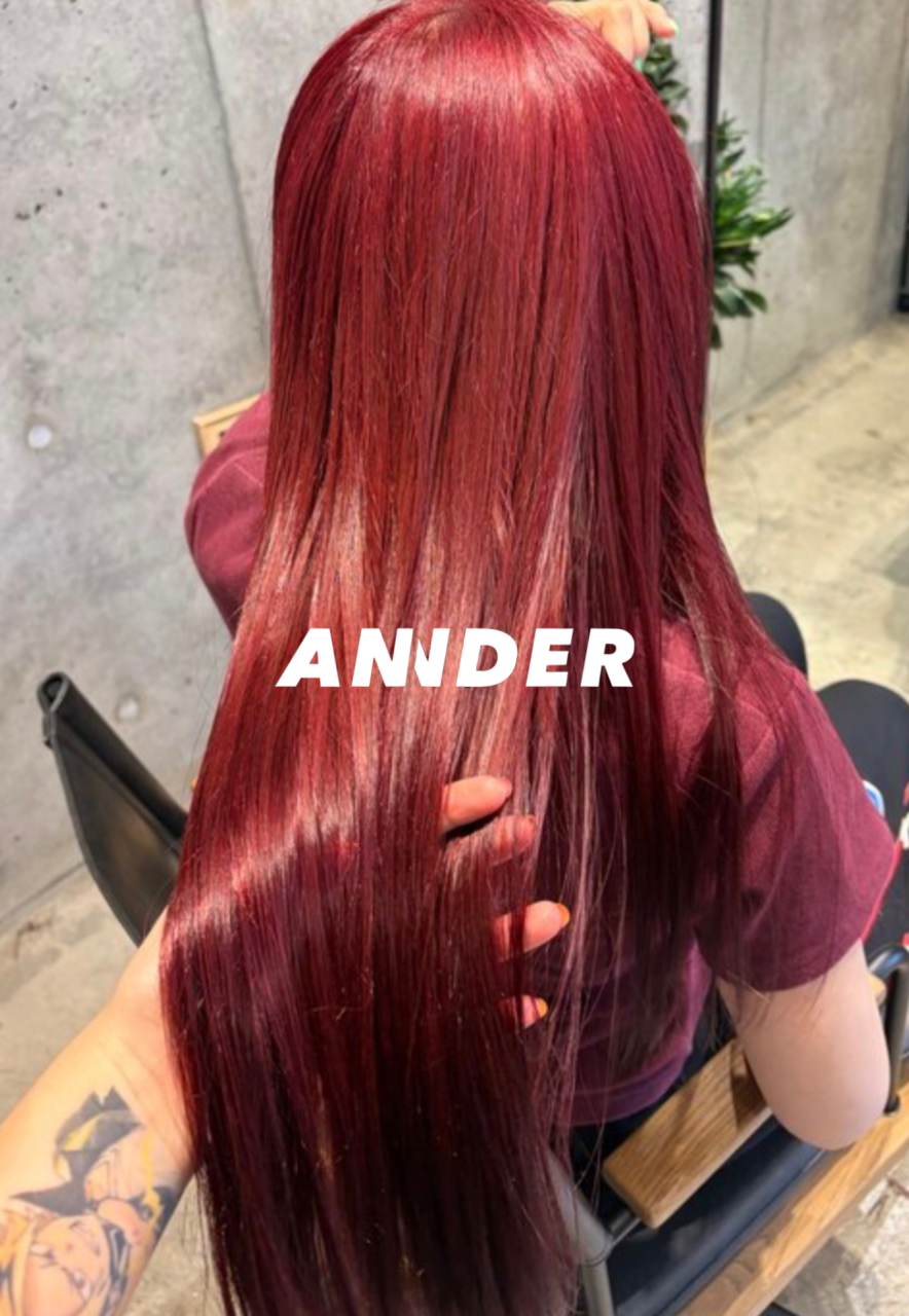 ブリーチ無しダブルカラー RED!自由が丘の美容室ANNDER